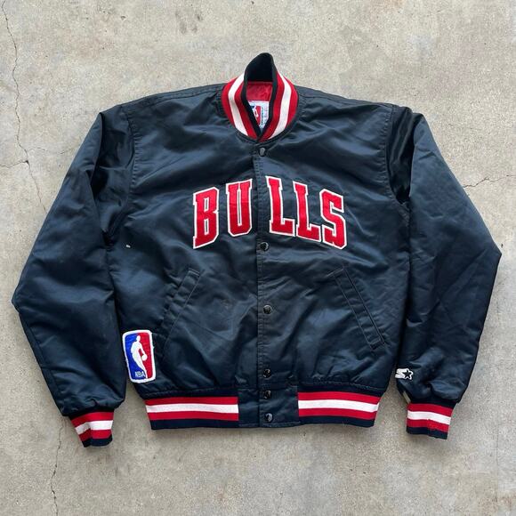 Vintage 90s Chicago Bulls NBA Starter Bomber Jacket Small - Picture 1 of 7
